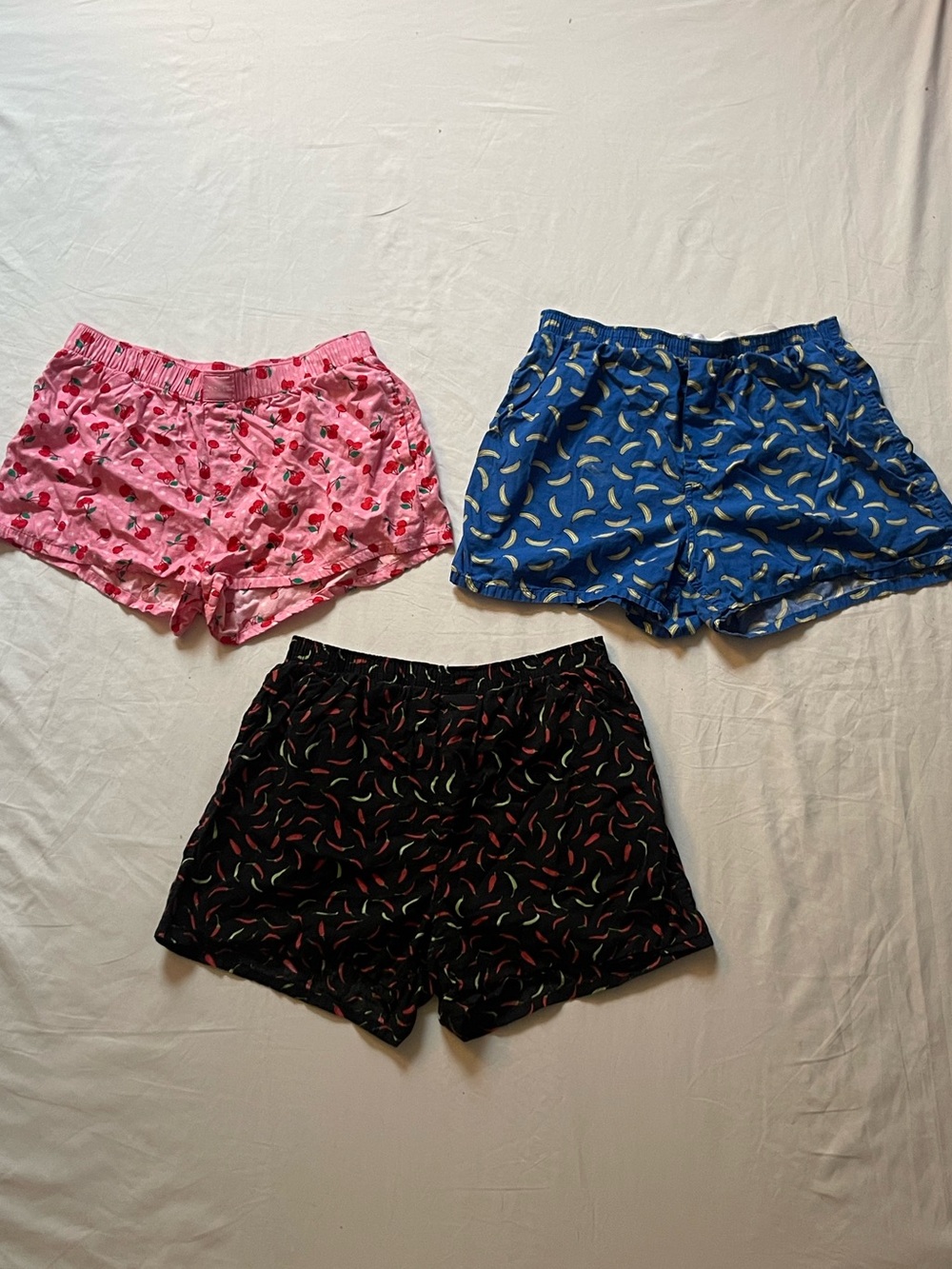 Women’s Lounge Boxer Shorts Bundle Set: Pink, Blue, and Black